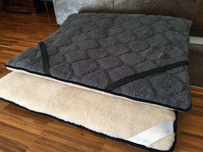 MATERAC WEŁNIANY ALPAKA CIEMNA CARO / CAMEL JASNY 100x200