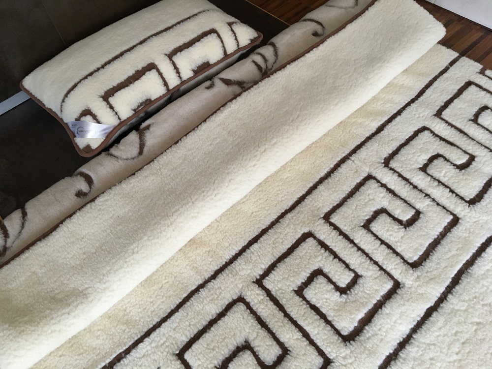 POŚCIEL WEŁNIANA CAMEL BOHO + MERYNOS TUMBLER GREKA 140x200 + MATERAC