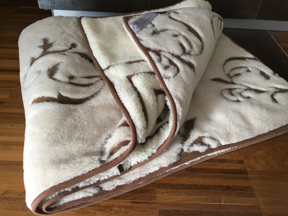 KOŁDRA Z WEŁNY MERYNOS T. GREKA + CAMEL JASNY BOHO 240x200