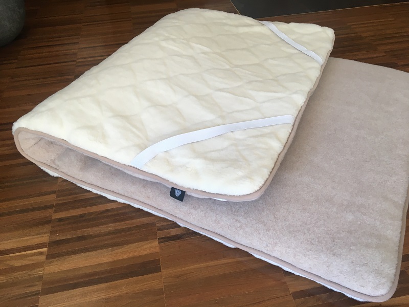 MATERAC WEŁNIANY CAMEL JASNY + KASZMIR CARO 120x200
