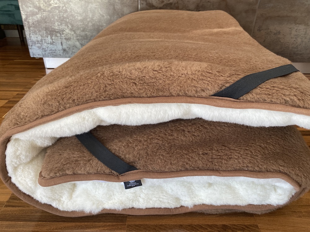 MATERAC WEŁNIANY CAMEL + KASZMIR CARO MEGA GRUBY 90x200