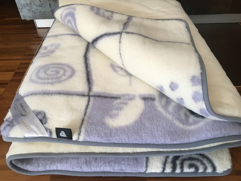 KOŁDRA Z WEŁNY ALPAKI VIOLET BOTANICA + KASZMIR CARO 200x200