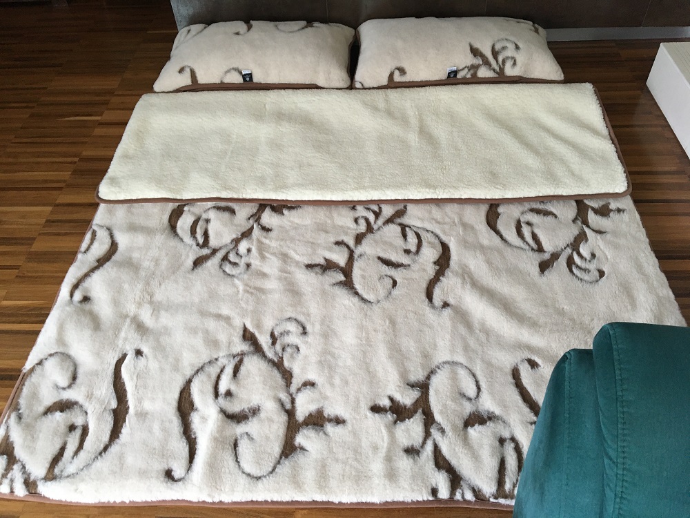 POŚCIEL WEŁNIANA CAMEL BOHO + MERYNOS TUMBLER 240x200 + PODKŁAD