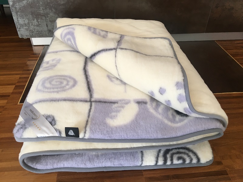KOŁDRA Z WEŁNY ALPAKI VIOLET BOTANICA + KASZMIR CARO 200x200