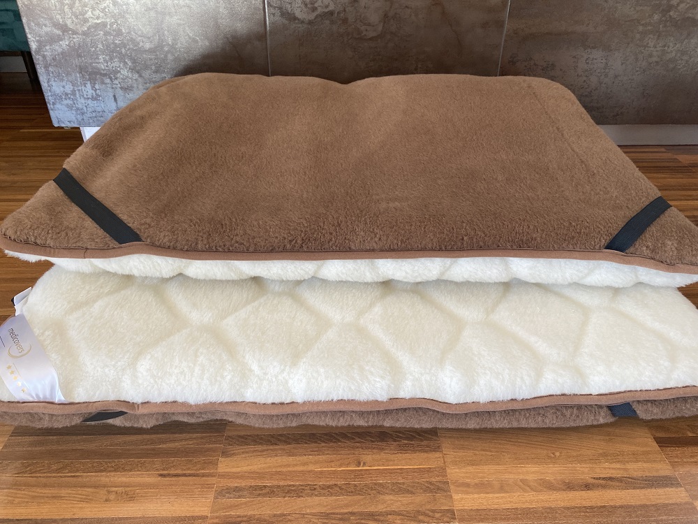MATERAC WEŁNIANY CAMEL + KASZMIR CARO MEGA GRUBY 90x200