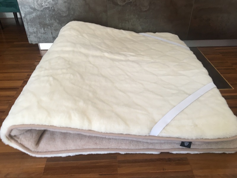 MATERAC WEŁNIANY CAMEL JASNY + KASZMIR CARO 120x200