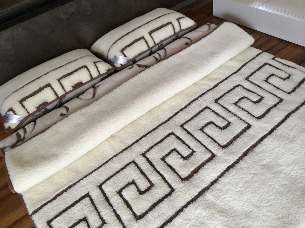 POŚCIEL WEŁNIANA CAMEL BOHO + MERYNOS TUMBLER GREKA 240x200 + PODKŁAD
