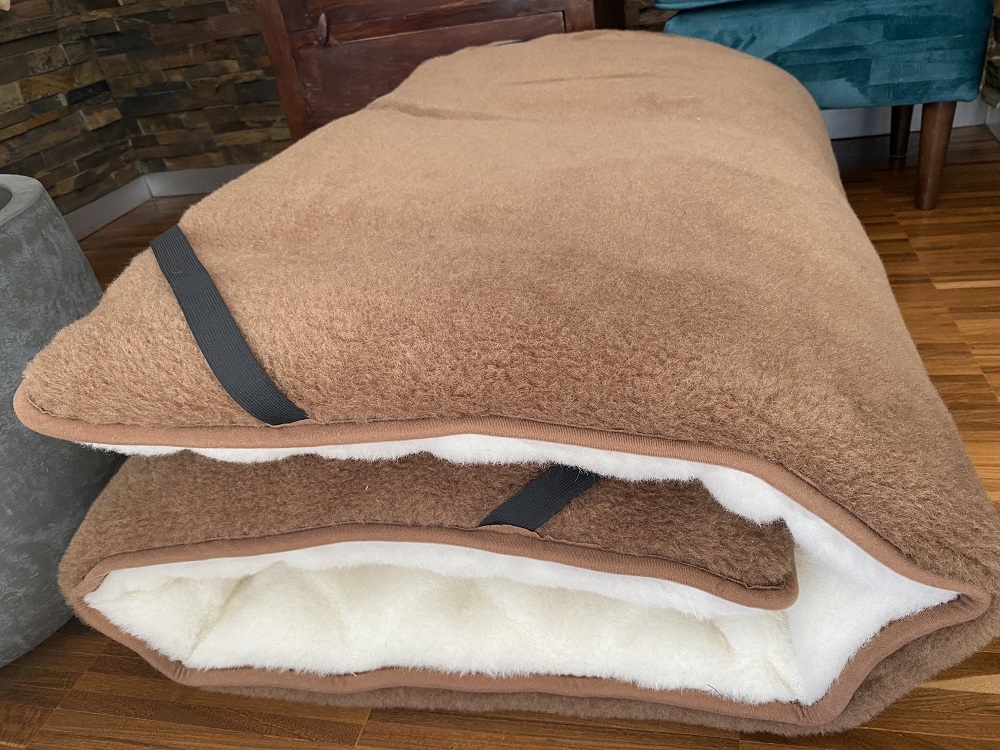 MATERAC WEŁNIANY CAMEL + KASZMIR CARO MEGA GRUBY 90x200