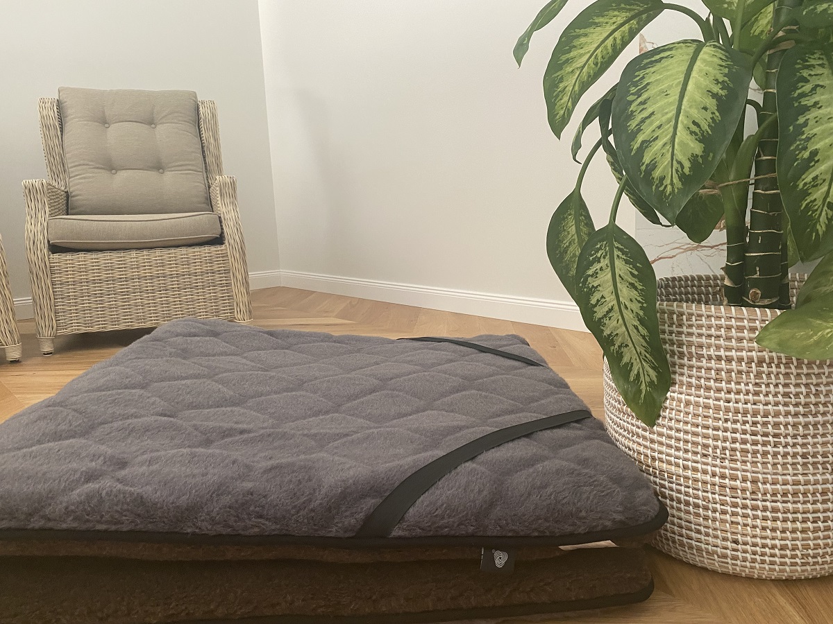 MATERAC WEŁNIANY MERYNOS DZIKI BRĄZ SYBERIA + ALPAKA CIEMNA CARO 180x200
